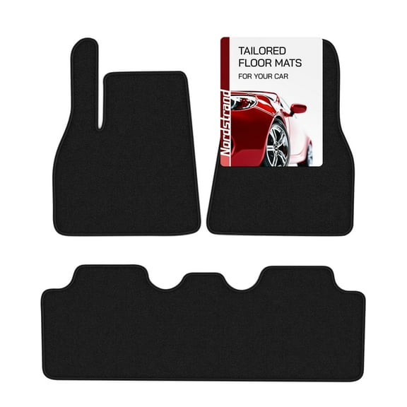 Floor Mats for Tesla Model Y 2025-2020 - Custom 3D Fit - 1st & 2nd Row Set - Anti-Slip Backing - Heavy Duty Carpet Mat - All Weather Car Liner Floormats - Tesla Model Y 5-Seat Interior Accessories