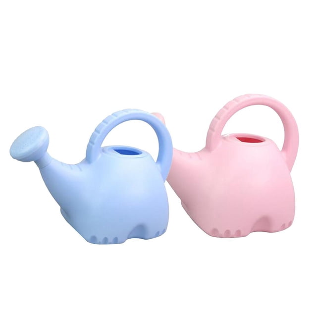 2 piezas de plantas de interior de regadera pequeña de de plástico vintage con largo - 1,5 l - rosa y azul Zulema Niños Regadera pequeña flor