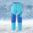 thumbnail image 2 of AHTJRT Winter Snow Pants for Kids Boys Girls Softshell Thermal Fleece Lined Trousers with Zipper Pockets Elastic Waist Skiing Climbing Trousers Blue 7-8 Years, 2 of 5