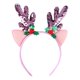 thumbnail image 1 of Diadema de reno navideño con lentejuelas y orejas de asta, tocado navideño (color aleatorio), 1 of 4