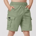 thumbnail image 2 of Pretxorve Kids Boys Cargo Shorts Summer Solid Elastic Waist Loose with Side Pockets Casual Bottoms Sizes 5‑15Y, 2 of 5