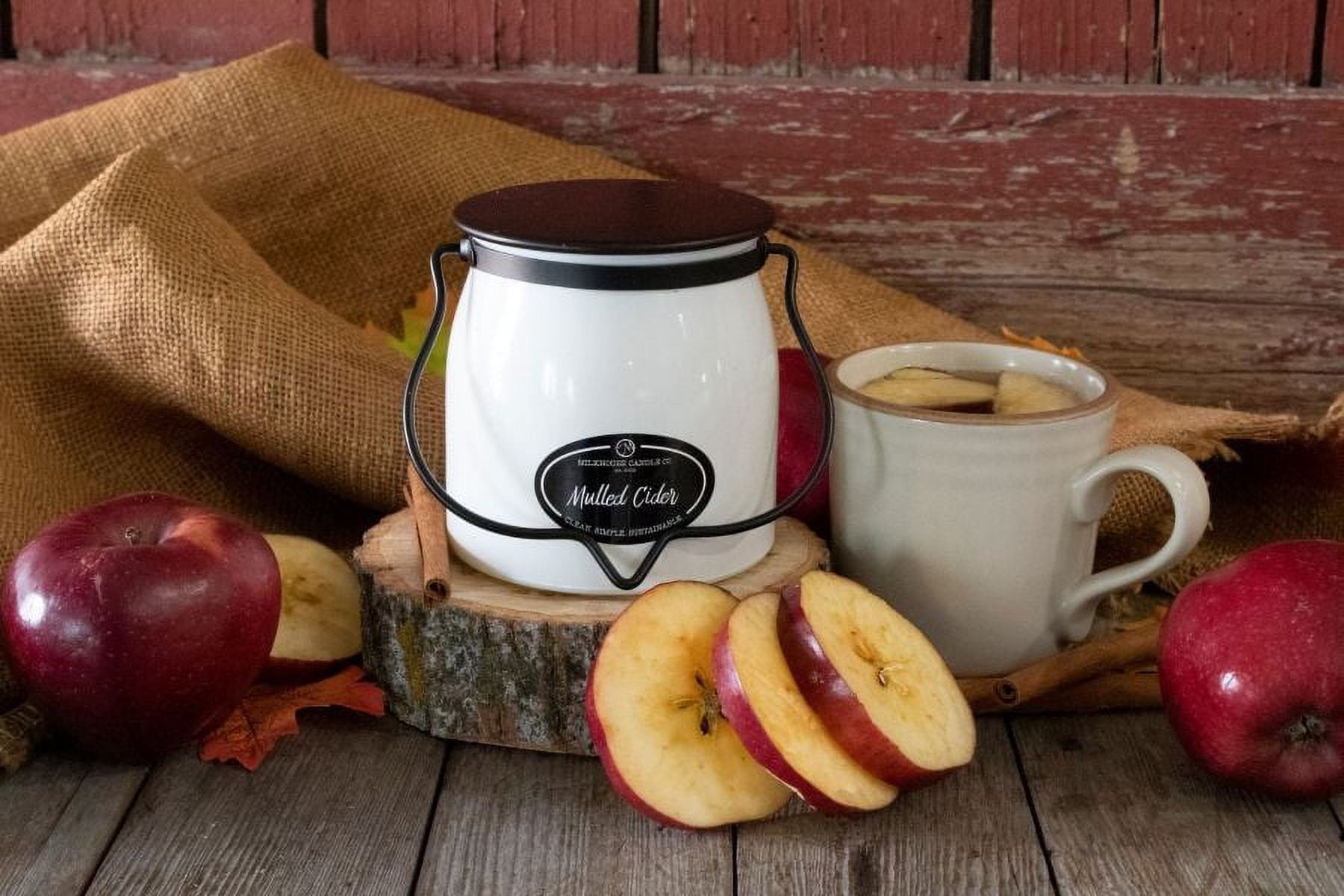 Milkhouse Candle Company, Mulled Cider, Creamery Collection, Scented Soy Candle, Butter Jar, 16oz
