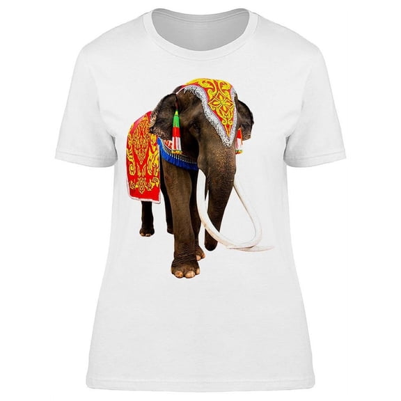 Colorful Ornamented Elephant T-Shirt Women -Image by Shutterstock, Female XX-Large