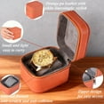 thumbnail image 2 of Odear Portable Leather Watch Organizer Single Travel Watch Case with Soft Pillow, 2 of 8