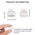 thumbnail image 2 of Uxcell 20pcs Plastic Cord Locks Double Hole Spring Toggle Stopper Clip Elastic Clasp Lock Fastener for Drawstring, Paracord, White, 2 of 7