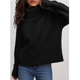 thumbnail image 3 of Suéter PRETTYGARDEN 2025 de corte holgado con cuello alto negro M, 3 of 5