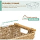 thumbnail image 4 of Cesta de mimbre pequeña para baño - Cesta de hierba marina tejida con mango de madera para toallas, toallas, papel higiénico, artículos de tocador y varios, 12" x 7.1" x 4.3" Ormromra WMSS-244, 4 of 8