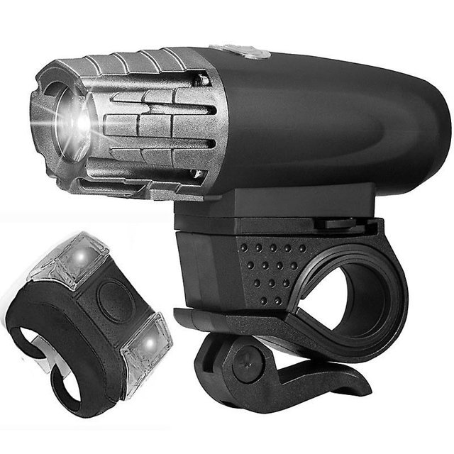 A set of black VLO lights (headlights+frog lights) that can rotate 360 degrees and are equipped with clear USB charging warning lights