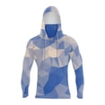 thumbnail image 3 of HUAXUN Men's UPF 50+ Sun Protection Hooded Shirt with Integrated Face Cover Long Sleeve Lightweight Rash Guard Shirts(#A01Blue,XXXL), 3 of 3