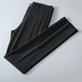 thumbnail image 6 of Wyobmus Men's Ice Silk Dress Pants Casual Thin Straight Leg Trousers Summer Lightweight Quick Drying Formal Cropped Pants Black, 6 of 7