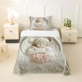 thumbnail image 2 of jejeloiu Pink Rose Flower Twin Sheet Sets,White Angle Bedding For Kids 3-Piece, 2 of 6