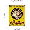 thumbnail image 2 of Urbalabs Motorcycle Vintage Americas Automotive Indian Decor Metal Tin Bar Decor Signs Decoration 12 x 16 inch Metal Sign for Bedroom Garden Patio Wall Art 12x 16 Home Decor Made In USA, 2 of 7