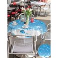 thumbnail image 4 of Outdoor Tablecloth with Umbrella Hole and Zipper, Blue Christmas Round Table Cloth 54 Inch Waterproof Tablecloth, Xmas Balls Winter Snowflake Modern Art Picnic Table Cover for Patio Camping, 4 of 7