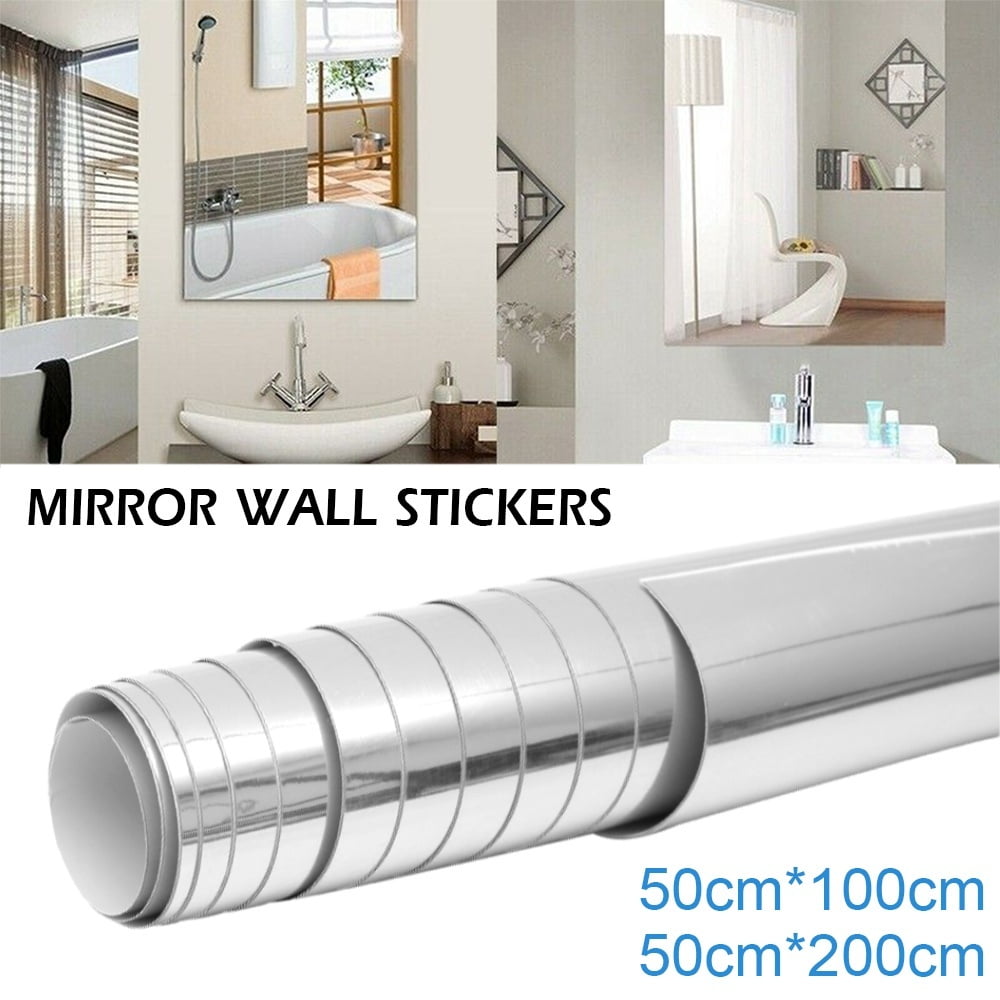 Bathroom Mirror Wall Stickers Film Mirror Self Adhesive Stick Room
