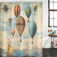 thumbnail image 2 of Vintage Nautical Bathroom Shower Curtains with 12 Hooks Polyester Waterproof Shower Curtain for Stalls and Bathtubs Coastal Ocean Compass Balloon Decorative Bathroom Privacy Curtain 72x78 Inches, 2 of 8