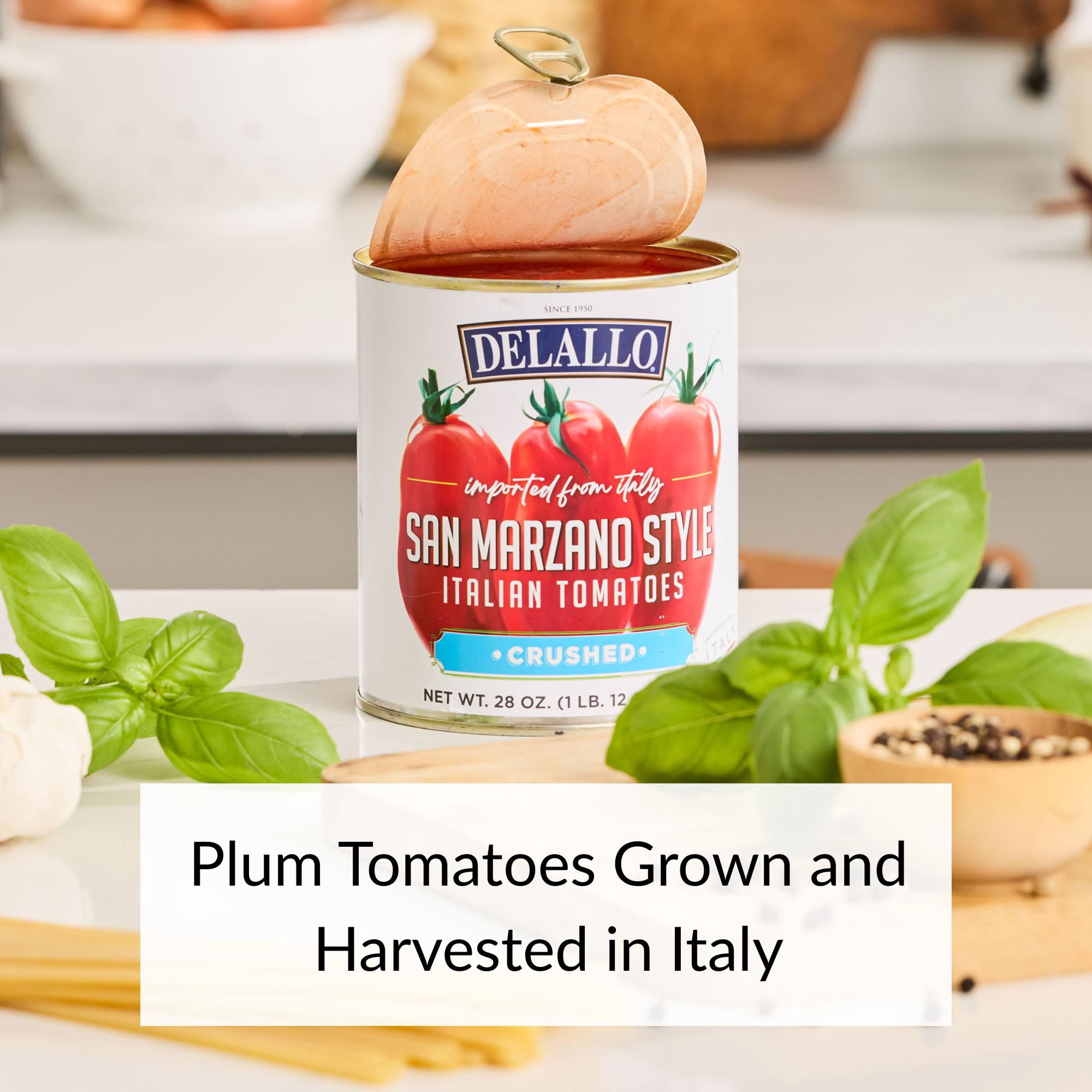 (3 pack) DeLallo San Marzano Style Crushed Tomatoes, Grown in Italy, 28 oz Can