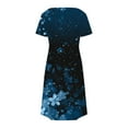 thumbnail image 5 of asdoklhq Corset Dress for Women Fashion Summer Print Short-sleeved V-neck Casual Dress Blue M, 5 of 7
