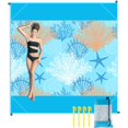 thumbnail image 2 of Beach Blanket 79 x 83inch Sandproof Beach Mat Waterproof Quick Drying Picnic Mat for Travel Camping, 2 of 10