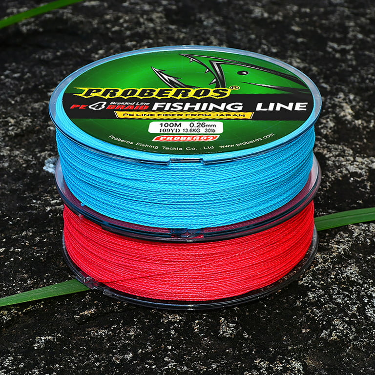 1 Roll 100m 4 Strands Fishing Line 0.4#-10#Multicolor 6-100Lb Super Strong No Elasticity PE Braided Wire, Size: Small, Green