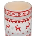 thumbnail image 5 of Northlight LED Flameless Flickering Nordic Reindeer Wax Pillar Christmas Candles - 6" - Set of 3, 5 of 7
