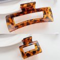 thumbnail image 2 of 2pcs clip de agarre de estampado de leopardo acrílico, clip de tiburón de pelo fino, clip de pelo grande, parte posterior de la cabeza, 2 of 5