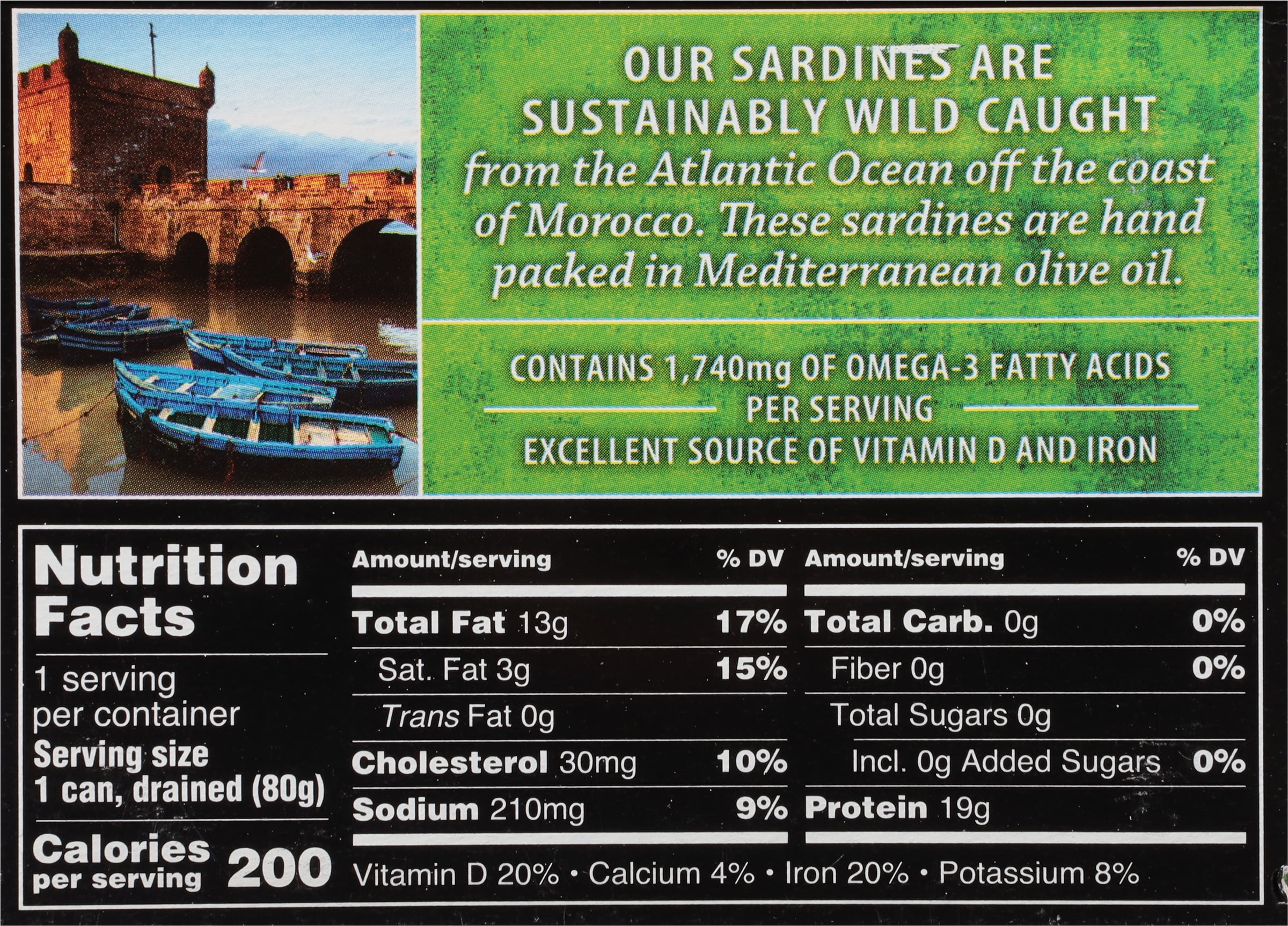Crown Prince Skinless & Boneless Sardines in Olive Oil, 3.75 oz Can