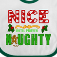 thumbnail image 4 of Inktastic Nice Until Proven Naughty with Holly and Gingerbread Man Boys or Girls Baby Bib, 4 of 4