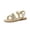 Gold, variant on Cleo Girls Sandals, Flower Strap Dress Style Girls Dress Shoes with Cushioned Footbed and Adjustable Ankle Strap