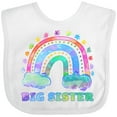 thumbnail image 3 of Inktastic Big Sister Watercolor Rainbow with Clouds Girls Baby Bib, 3 of 4