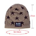 thumbnail image 2 of Mikilon Winter Male Knitted Hats Big Starts Graphic Print Warm Hats Plus Velvet and Thicken Thermal Hats, 2 of 2