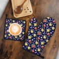 thumbnail image 6 of Pioneer Flower Floral Print Pattern 1-Pack Oven Mitts Set, Heat Resistant Kitchen Gloves, 7.7" X 12", 6 of 6
