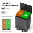 thumbnail image 4 of HOMCOM Dual Trash Can, 2 x 20 Liter Garbage Can with Soft Close Lid, Black, 4 of 10