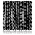 thumbnail image 3 of Black and White Curtains Chevron Curtains Big Arrows Trial Herringbone Geometric Zigzag Monochrome Boho Pattern Rod Pocket Men Living Room Bedroom Window Drapes Fabric 42"W x 96"L (Pack of 2), 3 of 6