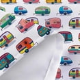 thumbnail image 4 of RV Shower Curtain for Camper Trailer Camping Bathroom, Retro RV Fun Camping, Happy Camper Stall Shower Curtain Set with 12 Hooks, 69X75in, 4 of 5