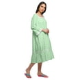thumbnail image 2 of Moomaya WoMen's Printed Long Sleeve Square Neck Cotton Sleepwear Gown, 2 of 6