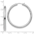 thumbnail image 2 of 925 Sterling Silver Hinged hoop Rhodium Plated 3.5mm Tube Earrings 42x33mm Wide 3.5mm Thick Hoop Earring for Women, 2 of 2