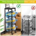 thumbnail image 4 of 5 Gallon Water Bottle Holder, 3-Tier Water Jug Rack,Water Jug Stand with Lockable Casters, Water Storage Rack Water Dispenser Stand,Water Jug Holder for Kitchen,Office,Garage,Black, 4 of 6