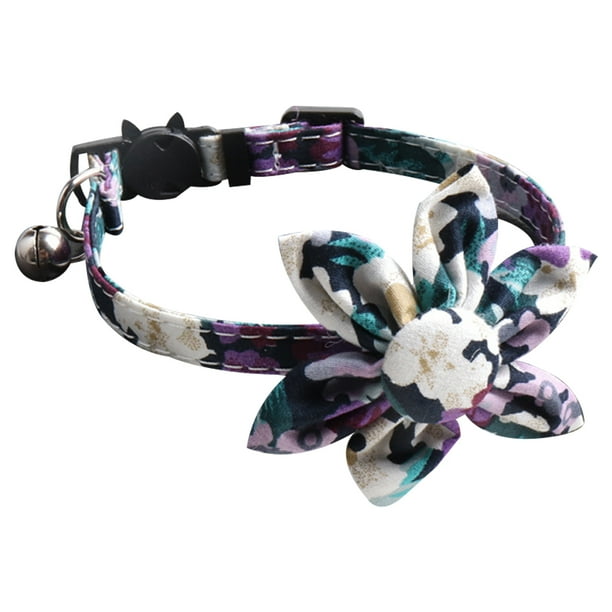 Collar de perro con flor de pata de estilo único, collar de perro ajustable con flor, collar duradero para mascotas,