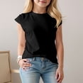 thumbnail image 2 of Karoyedx Summer Clothes for Toddler Girls Kids Girls T Shirts Casual Short Sleeve Crewneck Solid Color Summer Tees Black Size,2-3 Years, 2 of 5