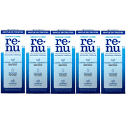5 Pack - Renu Contact Lens Solution, Advanced Formula Multipurpose Lens Cleaner for Eye Contacts, Cleaning, Moisturizing and Disinfecting Care for Soft & Silicon Hydrogel Lenses, 12 Fl Oz