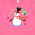 thumbnail image 4 of Inktastic Top Hat Snowman with Christmas Tree and Candy Cane Boys or Girls Baby T-Shirt, 4 of 5