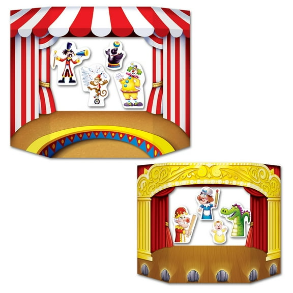 Party Central Club Pack of 6 Vibrantly Colored Puppet Show and Theater Stand-Up Photo Prop Decors 3'