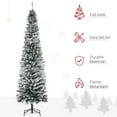 thumbnail image 5 of Christmas Trees HOMCOM 7.5' Tall Unlit Snow-Flocked Slim Artificial Christmas Tree with Realistic Branches and 738 Tips,Artificial Christmas Trees, 5 of 9