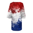 thumbnail image 5 of Summer Savings Clearance! Edvintorg 4Th Of July Womens Dresses Plus Size Women's Clothes Fashion Casual V-Neck Print 3/4 Sleeve Fold Mini Dress Festival Outfits, 5 of 5