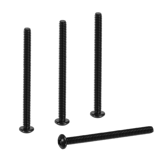 Uxcell #10-24 x 2-1/2" Pan Head Machine Screws, 25 Pcs 304 Stainless Steel Screws for Cabinet Drawer Knob Pull, Black Oxidation