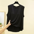 thumbnail image 2 of New Women’s Tank Tops with Built in Bras Loose Fits Breathable Sleeveless T-Shirt Comfy Casual Home Tops Black L, 2 of 8