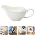 thumbnail image 2 of Masteelf White Ceramic Gravy Boat for Home Use Ergonomic Handle Suitable for Sauce and Spices 7.8 inch, 2 of 10