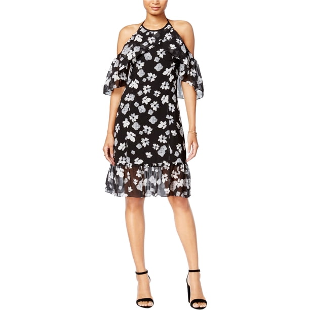 Vestido acampanado con hombros descubiertos para mujer de Kensie, negro, grande Kensie Alinear