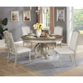 thumbnail image 2 of Furniture of America Clyde Wood 5-Piece Round Dining Table Set in Antique White, 2 of 9