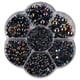 thumbnail image 2 of 2800 cuentas planas de media perla de 2 a 10 mm para decoración de prendas, manualidades, brillo satinado, cuentas sueltas para decoración de uñas. negro, 2 of 7